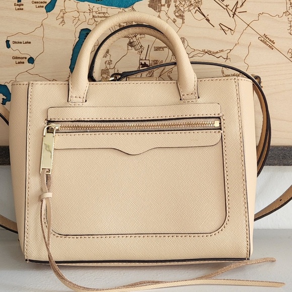 Rebecca Minkoff Handbags - Rebecca Minkoff mini  saffiano leather biscuit color messenger/bag